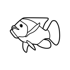 simple left-facing freshwater fish vector image