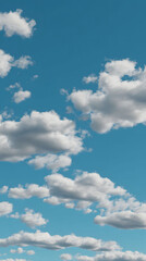 Obraz premium Blue Sky with Scattered Fluffy White Clouds