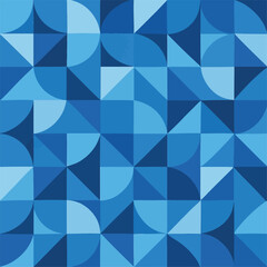 Obraz premium Bold Blue Geometric Tile Pattern – Abstract Shapes with Dark and Light Contrasts