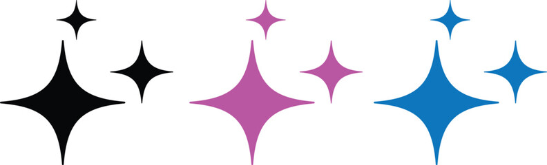 Obraz premium Generative AI logo, AI magic sparkle stars, chat with AI application, artificial intelligence star logo generation