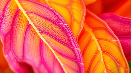 Close-up of a delicate pink flower petal and a vibrant green leaf in nature.