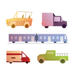 Transport Vector Set Collection Design Illustration