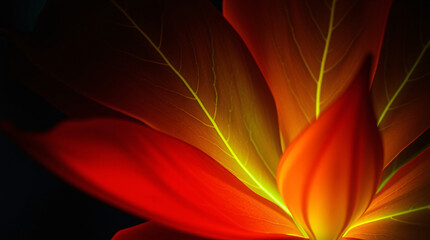 Close-up of a delicate pink flower petal and a vibrant green leaf in nature.