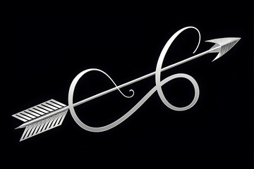 Silver infinity arrow symbol elegant cursive design infinity symbol