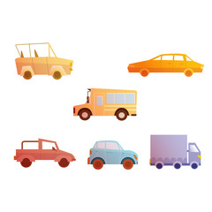 Transport Vector Set Collection Design Illustration