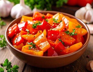 Close-up of finely ground paprika, showcasing its beautiful texture ideal for themes of seasoning, cooking, and gourmet ingredients. Paprika in white background, washing and cutting paprika 