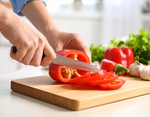 Close-up of finely ground paprika, showcasing its beautiful texture ideal for themes of seasoning, cooking, and gourmet ingredients. Paprika in white background, washing and cutting paprika 