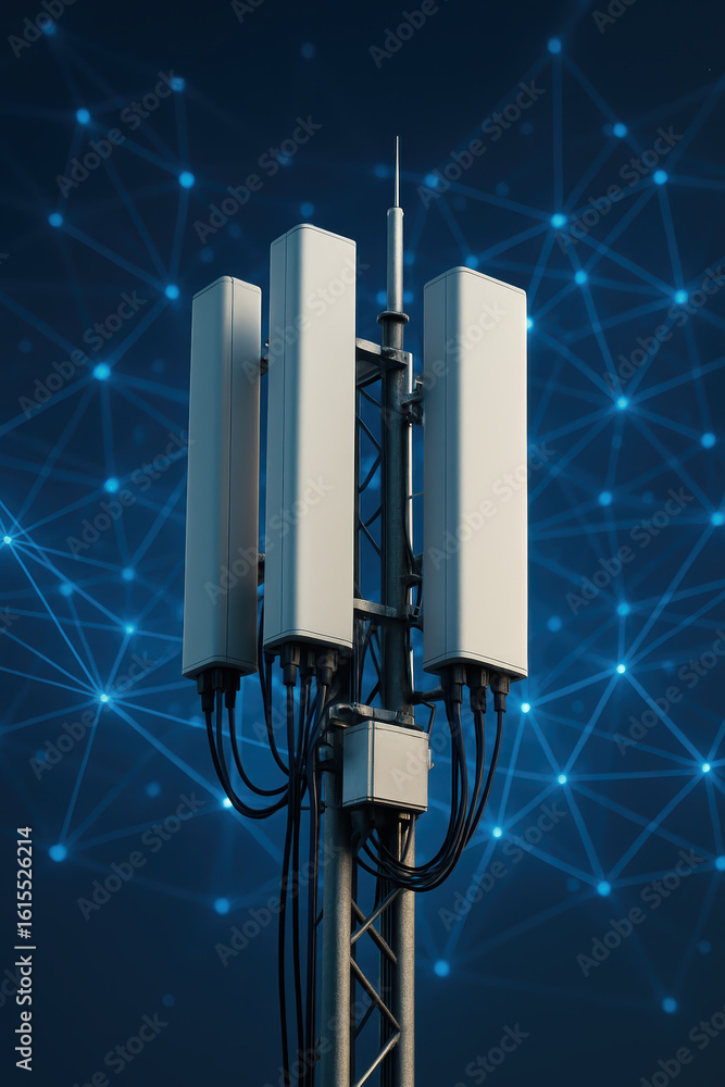 Poster telecommunication connection and infrastructure enable communication network signal transmission sys