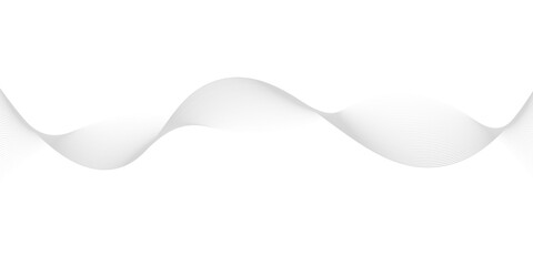 Flowing dot particles wave pattern halftone black gradient smooth curve shape isolated on transparent background. Vector in concept of technology, science