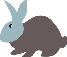 Cute Gray Rabbit Animal Icon