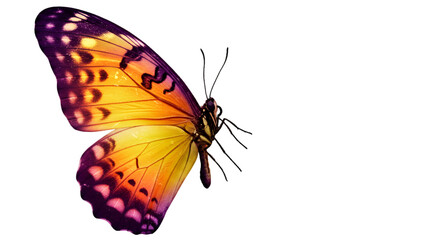 Butterfly Isolated Illustration With Colorful Wings Against Black Background