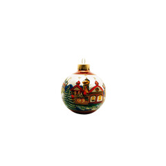 Christmas tree ball with houses isolated on transparent or white background, png