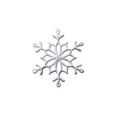 Snowflake in the shape of a flower isolated on transparent or white background, png