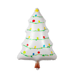 Christmas tree shaped balloon isolated on transparent or white background, png