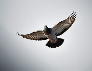 Obraz premium Flying Pigeon on Clean Background