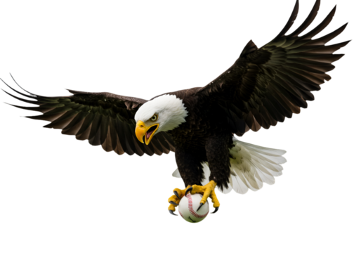 An Isolated Photo Of A Majestic Bald Eagle Grasping A Football