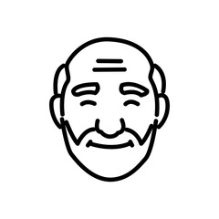 smiling grandfather icon vector, line style icon