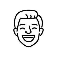 laughing man icon vector, line style icon