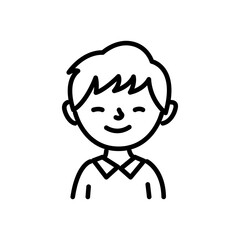 boy icon vector, line style icon