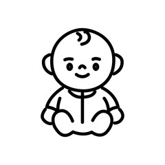 baby icon vector, line style icon