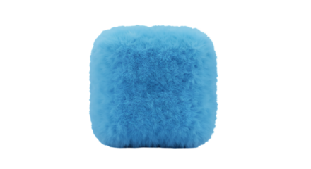 Blue Fluffy Square Abstract Object Isolated On Transparent Background Illustration