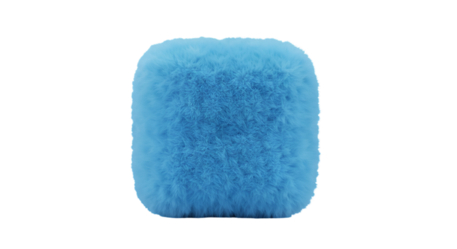 Blue Fluffy Square Abstract Object Isolated On Transparent Background Illustration