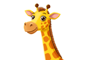 Cartoon Illustration Of A Cute And Happy Giraffe Head Isolated