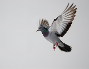 Flying Pigeon on Clean Background