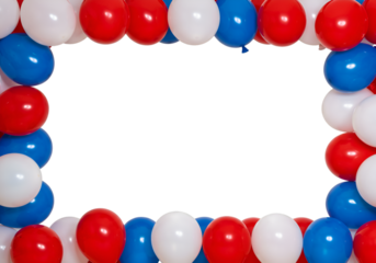 Festive Illustration Of Red White And Blue Balloons Forming A Frame