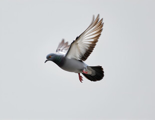 Flying Pigeon on Clean Background