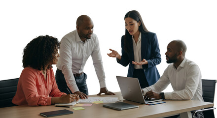 Business Team Meeting Illustration with Transparent Background