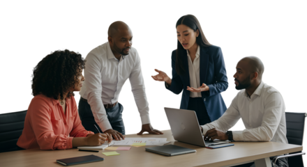 Business Team Meeting Illustration with Transparent Background