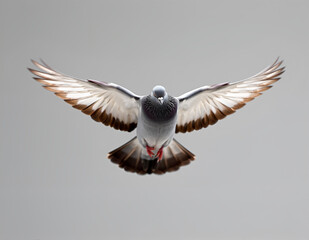 Flying Pigeon on Clean Background