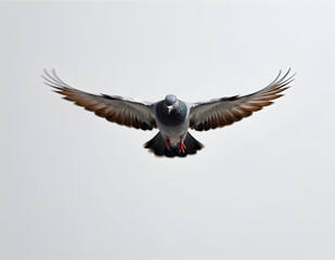 Flying Pigeon on Clean Background