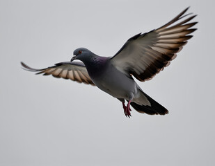 Flying Pigeon on Clean Background