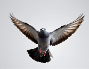 Flying Pigeon on Clean Background