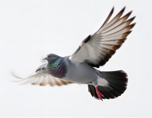 Flying Pigeon on Clean Background