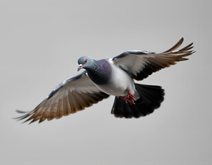 Flying Pigeon on Clean Background
