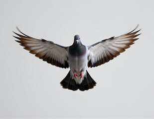 Flying Pigeon on Clean Background