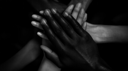 Close-up of hands clapping in unity and teamwork