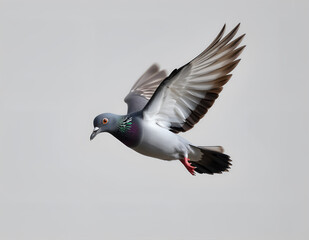 Flying Pigeon on Clean Background