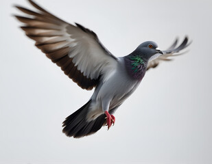 Flying Pigeon on Clean Background