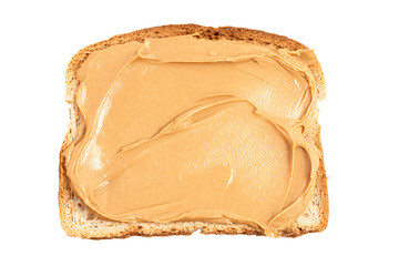 a piece of bread with peanut butter on it