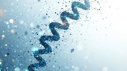 Abstract DNA helix structure, digital illustration.