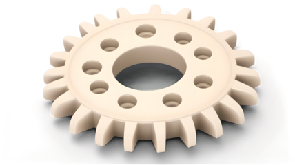 Precision Engineering Isolated Gear Wheel on White Background
