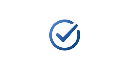 Blue Checkmark Icon Illustration On Black Background Indicating Success