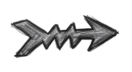 Black Sketch Arrow Illustration On Transparent Background