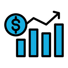Profit Growth Analysis Icon from Business Opportunity Collection (Solid Color Lineal Style)