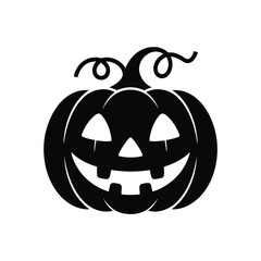 Classic black silhouette jack o lantern halloween pumpkin