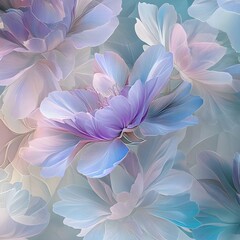 Flower petals in pastel colors. Abstract floral background. Abstract background of blue, purple, white and pink delicate petals
